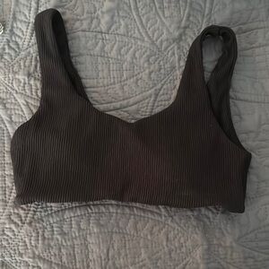 Black Ribbed Bikini top